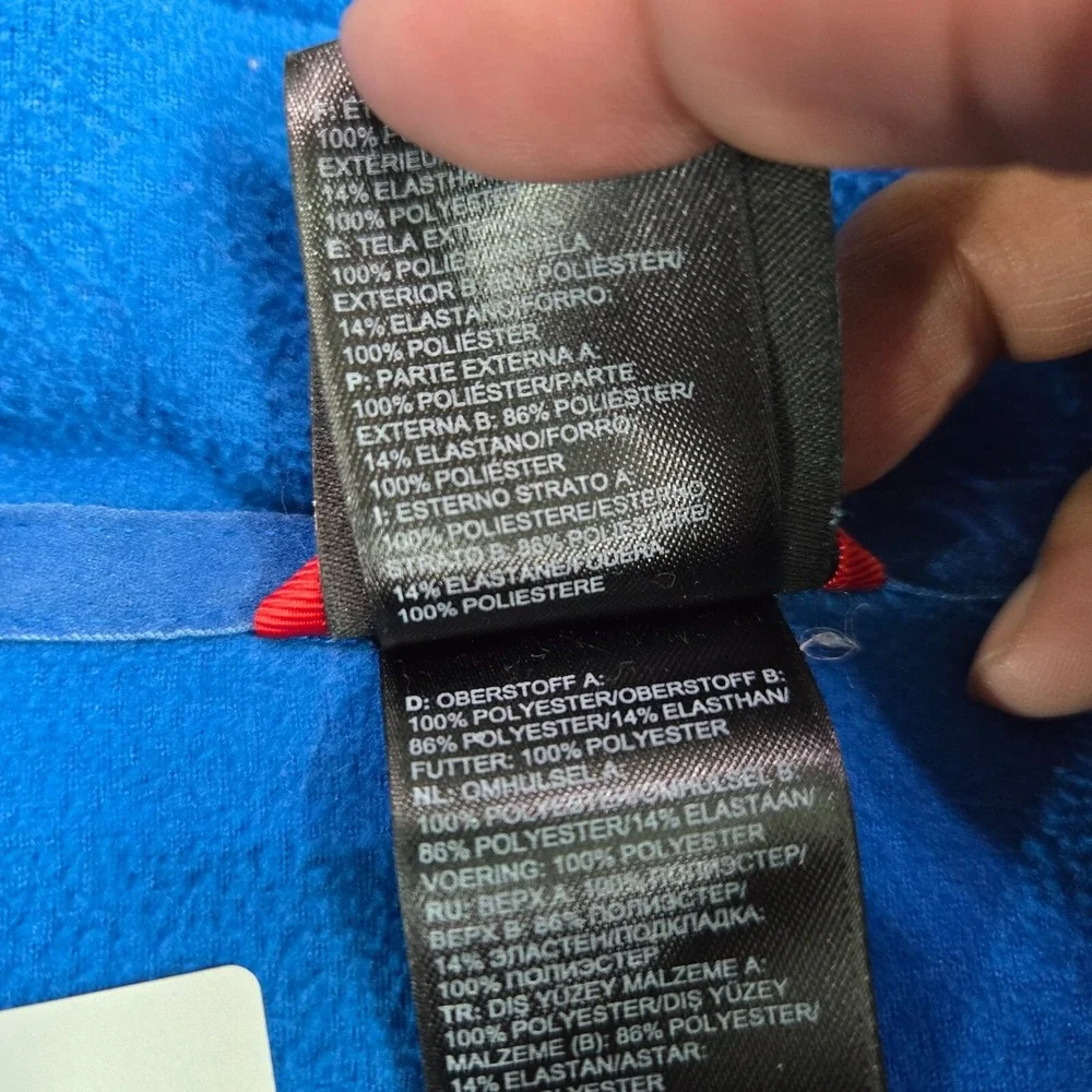 The North Face Men Sweatshirt 2XL Blue Colorblock‎ 1/2 Zip Pockets Mock Neck